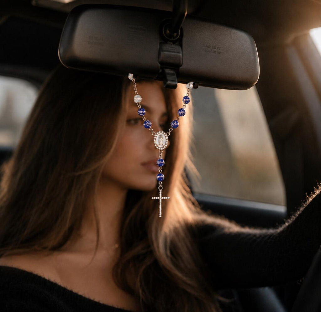 Catholic Car Rosary | Rearview Mirror Rosary | Christian Car Charm | Catholic Gift — photo 4