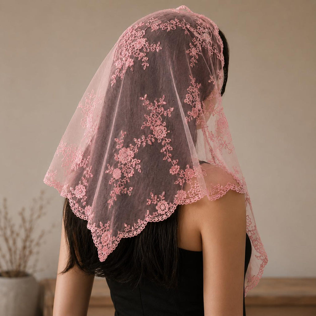 The Teresa Veil - Lace Embroidered Mantilla — photo 4