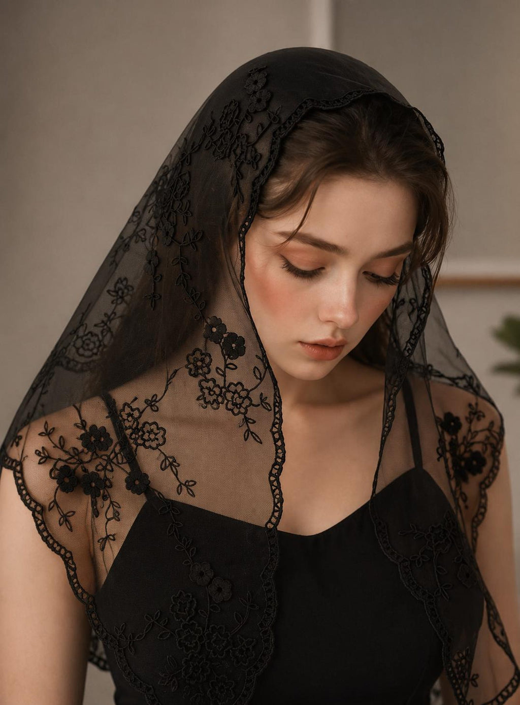 The Teresa Veil - Lace Embroidered Mantilla — photo 1