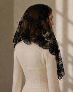 The Grace Veil - Floral Mantilla Veil — photo 4