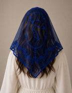 Mother Mary Rosary Mantilla Veil | “Mediugorje” Embroidered Lace Chapel Veil — photo 7
