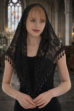 Seraphina Lace Mantilla – Catholic Church Veil, Latin Mass Veil — photo 3