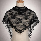Gianna Shimmer Lace Mantilla Veil – Boho Tassel Chapel Veil, Catholic Head Covering — photo 8