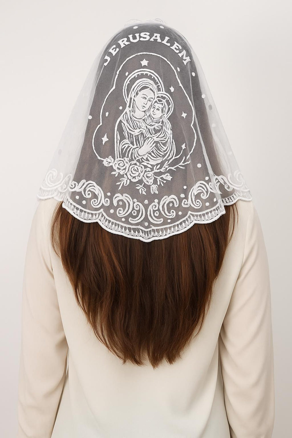 Divinia Mantilla Veil – Catholic Lace Chapel Veil, Mass Head Covering — photo 5