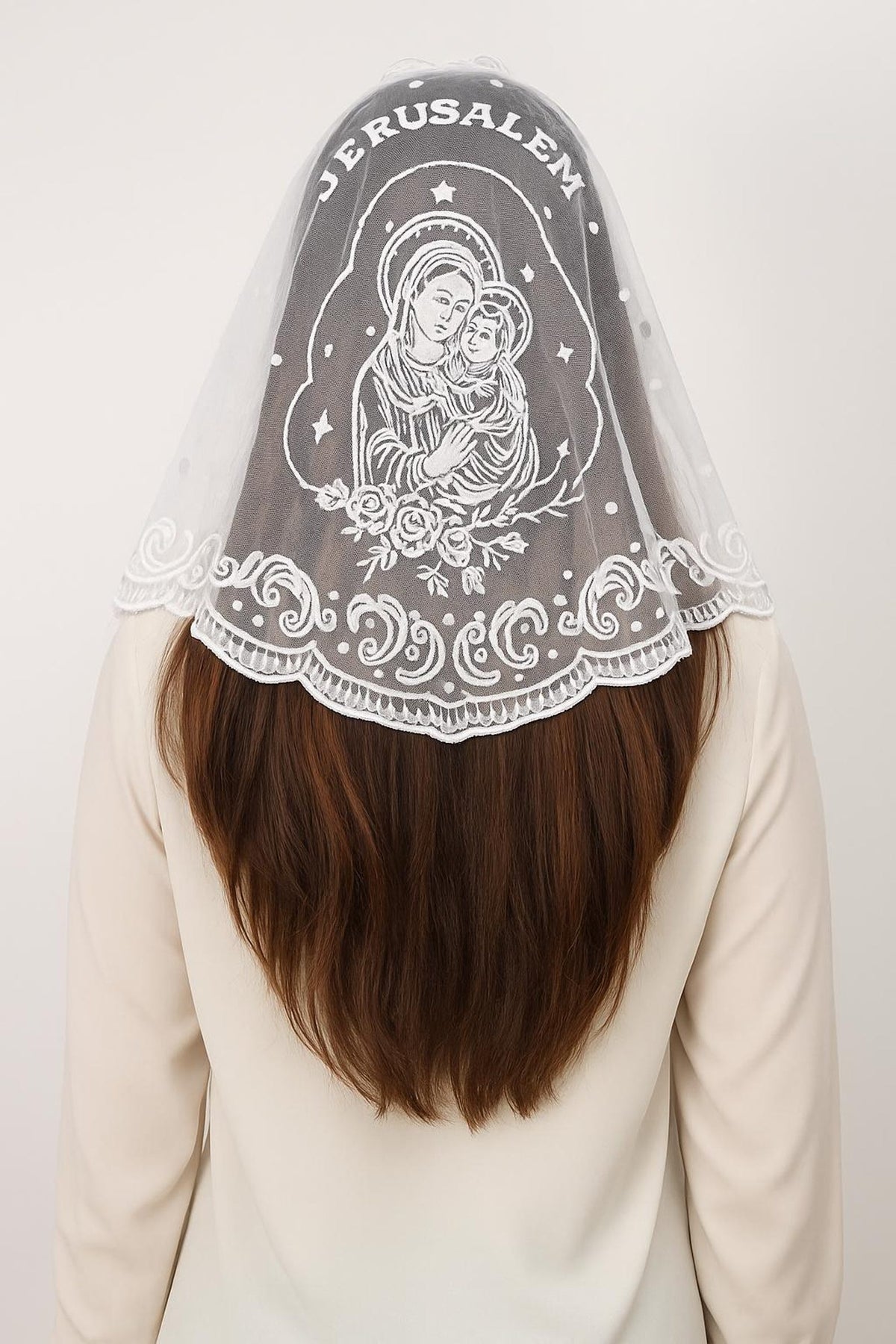 Divinia Mantilla Veil – Catholic Lace Chapel Veil, Mass Head Covering — photo 5