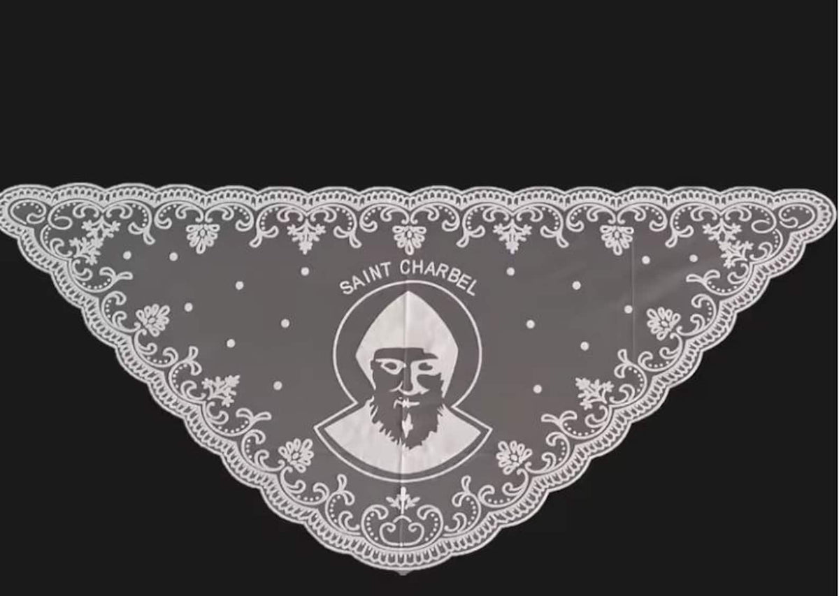 St Charbel Lace Mantilla – Catholic Chapel Veil, Devotional Head Covering — photo 2