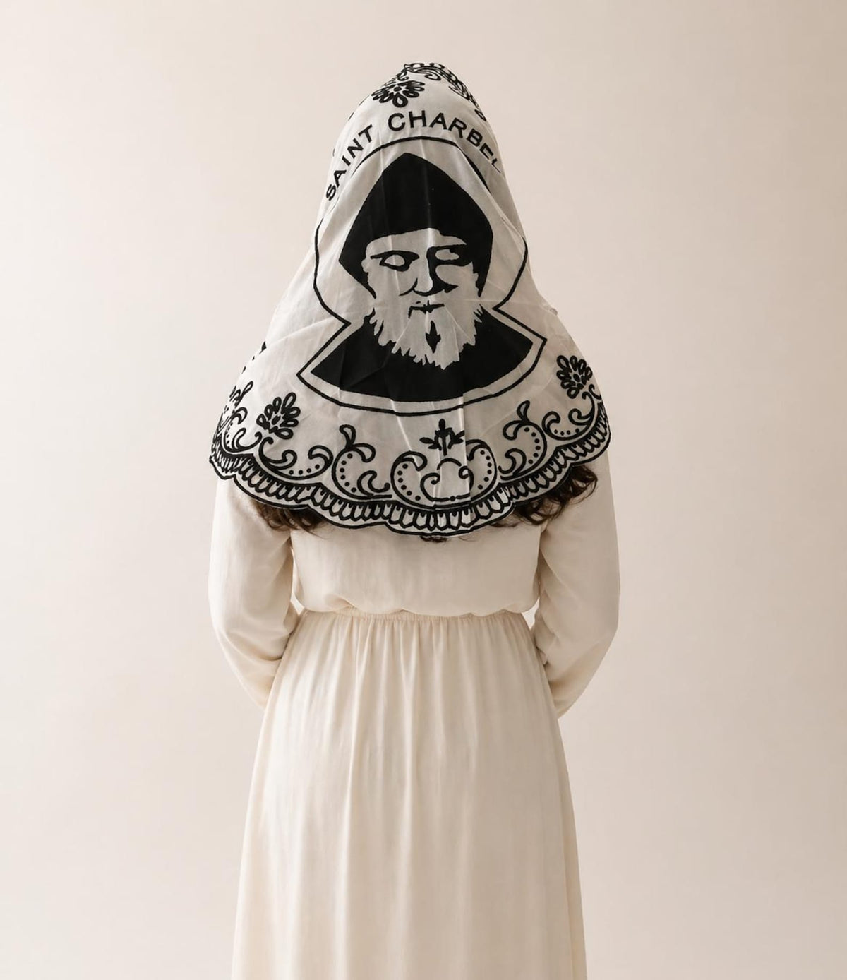 St Charbel Lace Mantilla – Catholic Chapel Veil, Devotional Head Covering — photo 4