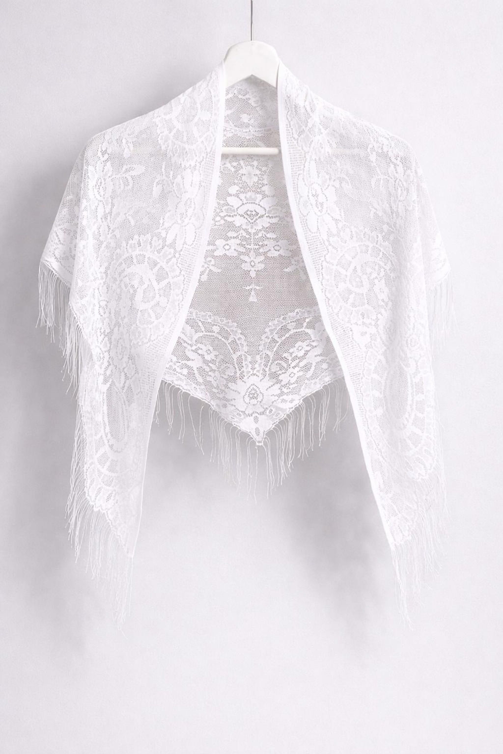 Jemimah Lace Mantilla Veil | Catholic Church Veil, Floral Triangle Head Covering — photo 6