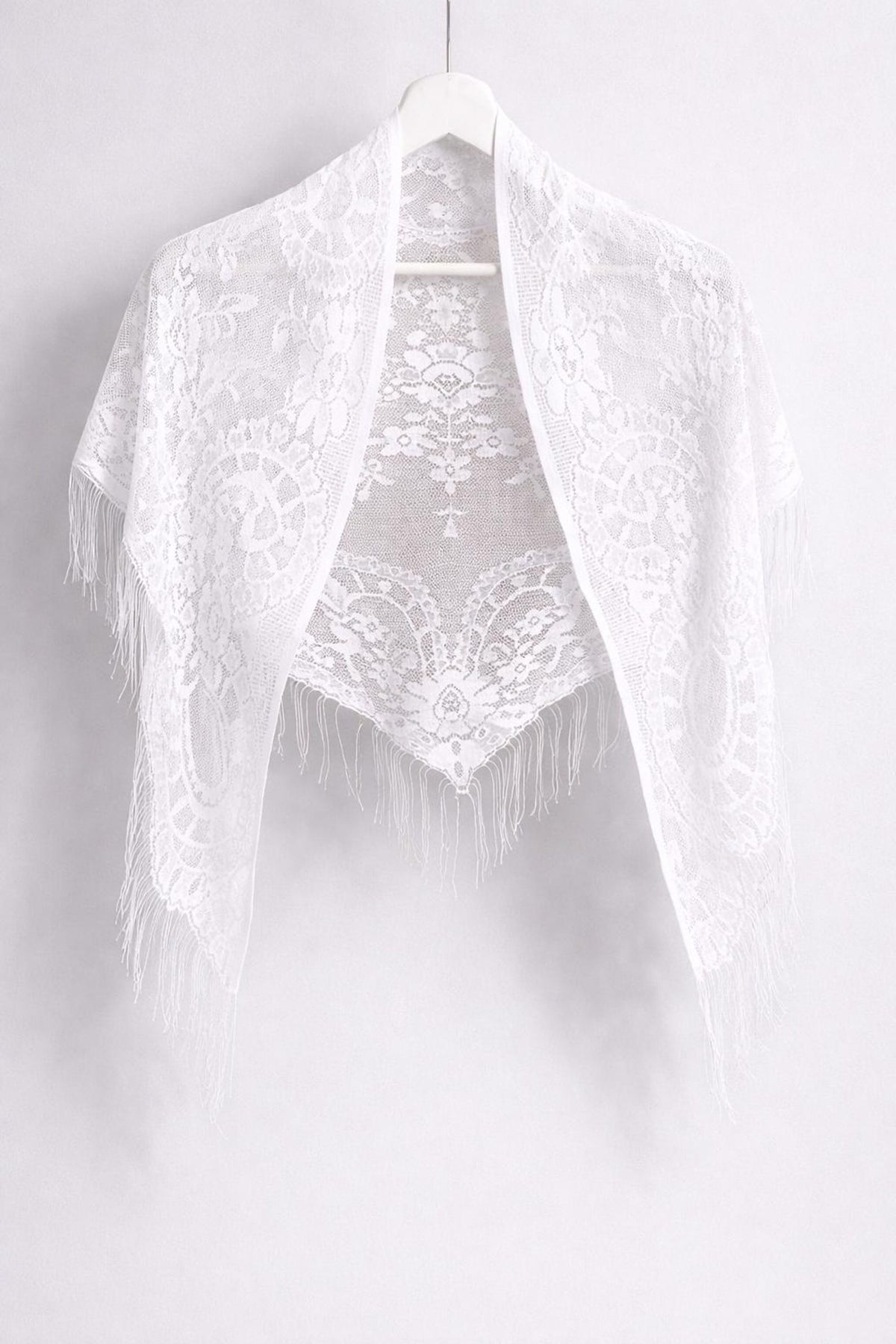 Jemimah Lace Mantilla Veil | Catholic Church Veil, Floral Triangle Head Covering — photo 6