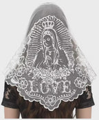 Immaculata Lace Virgin Mary Mantilla – Catholic Chapel Veil, Latin Mass Head Covering