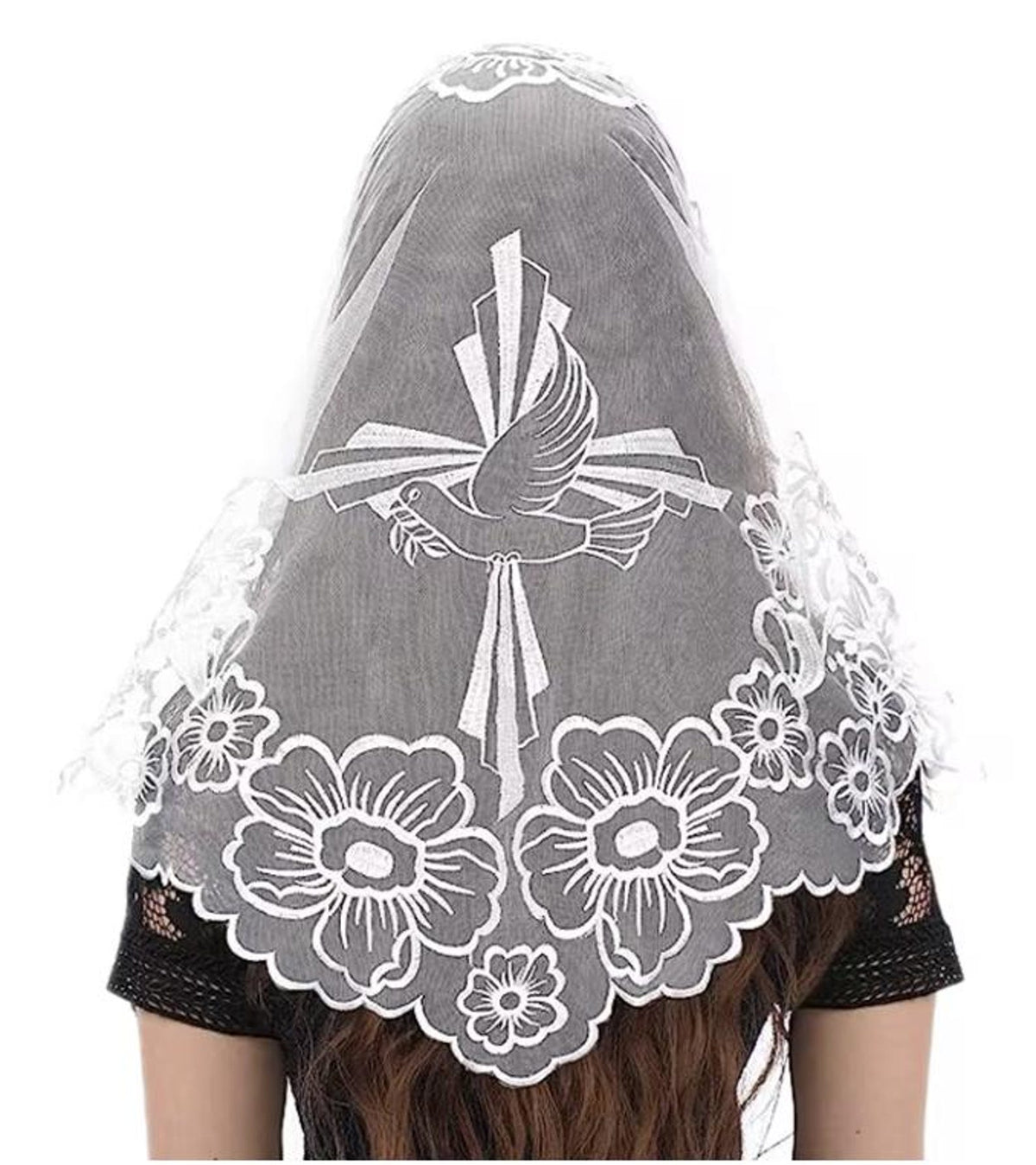 Serenity Lace Dove Mantilla – Catholic Chapel Veil, Religious Head Covering — photo 4