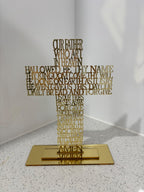 Acrylic Our Father Cross: Gold & Silver Christian Home Decor — photo 4