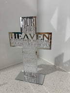 Acrylic Our Father Cross: Gold & Silver Christian Home Decor — photo 6