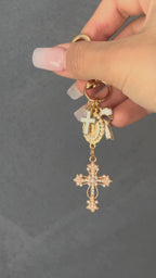Virgin Mary Cross Bag Charm