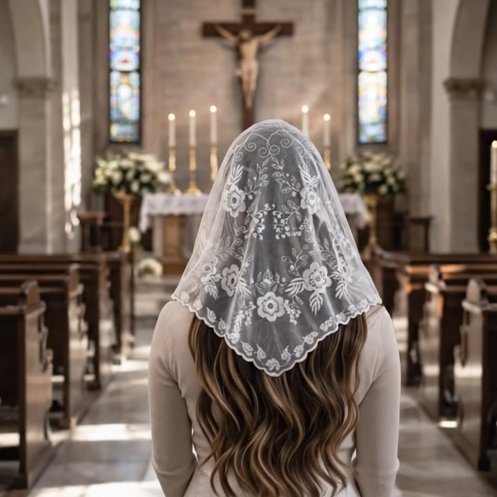 Esther Floral Lace Mantilla